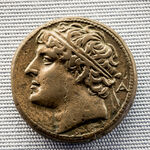 GFD 1/124: Münze mit Abbild von König Hieron II. von Syrakus, 3. Jahrhundert v. Chr.