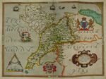GFD 2/288: Karte von Anglesey und Caernarfon (handgezeichnet von Christopher Saxton, 1578)