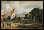 GFD 3/238: Die Feierlichkeiten in East Bergholt anlässlich des in Paris geschlossenen Friedens von 1814 zwischen Frankreich und den alliierten Mächten (Gemälde von John Constable, um 1824)