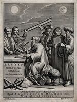 GFD 3/30: Kopernikus und weitere Astronomen mit astronomischen Instrumenten (Stich von J. Mulder nach G. Hoet, 1692)
