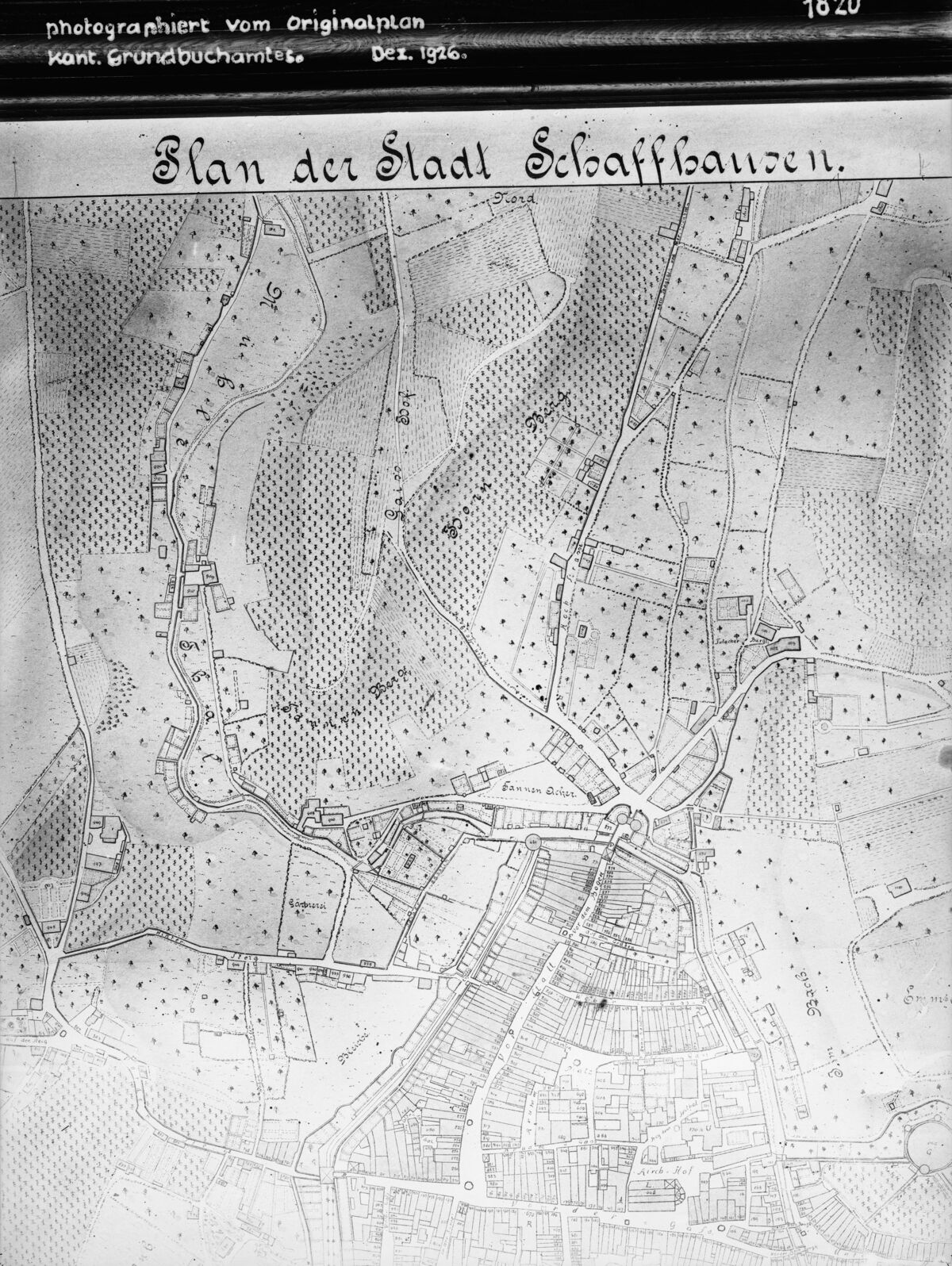 GFA 16/3269: Reproduktion eines Planes der Stadt Schaffhausen 1820