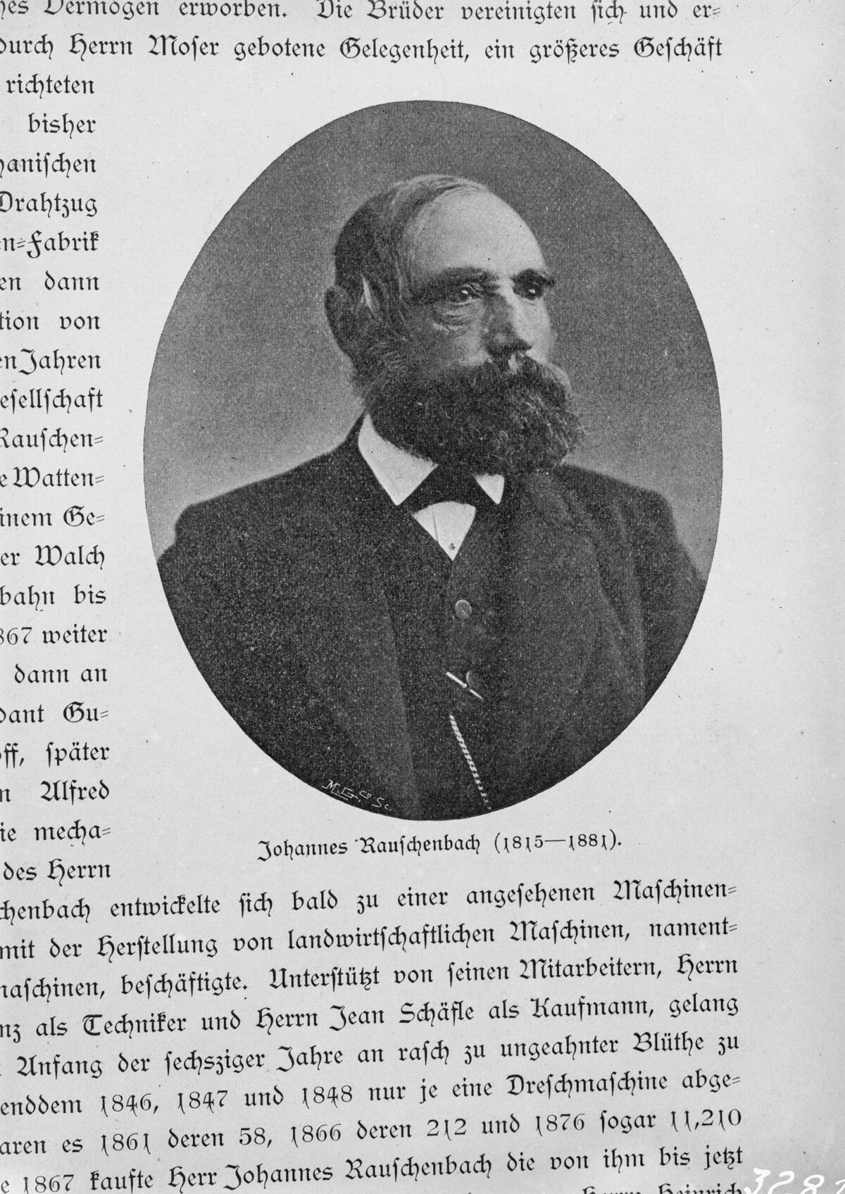 GFA 16/3281: Zeitungsartikel: Johannes Rauschenbach 1815-1881