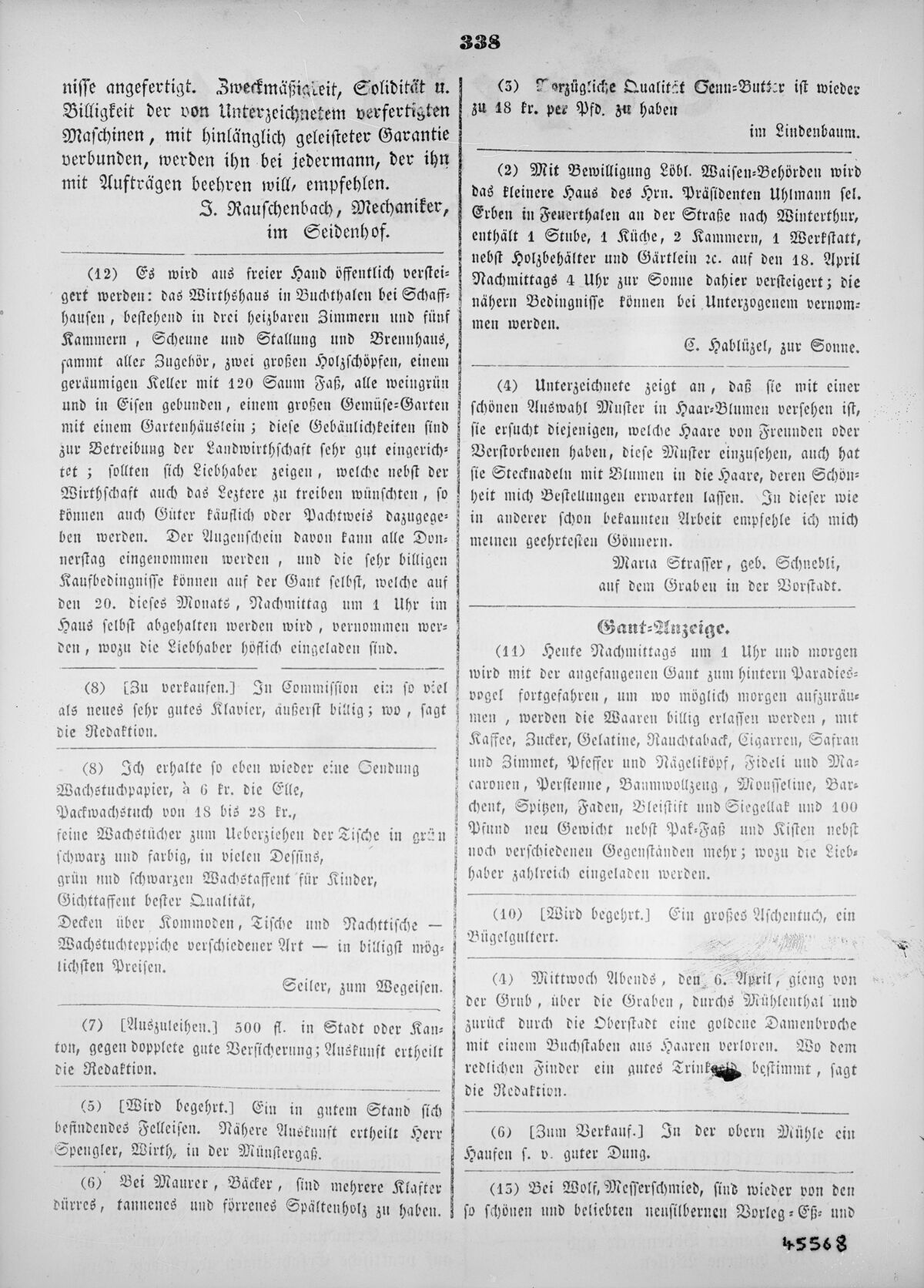GFA 16/45568: Abbildung eines Zeitungsartikels, dass GF Maschinen produziert, 1842