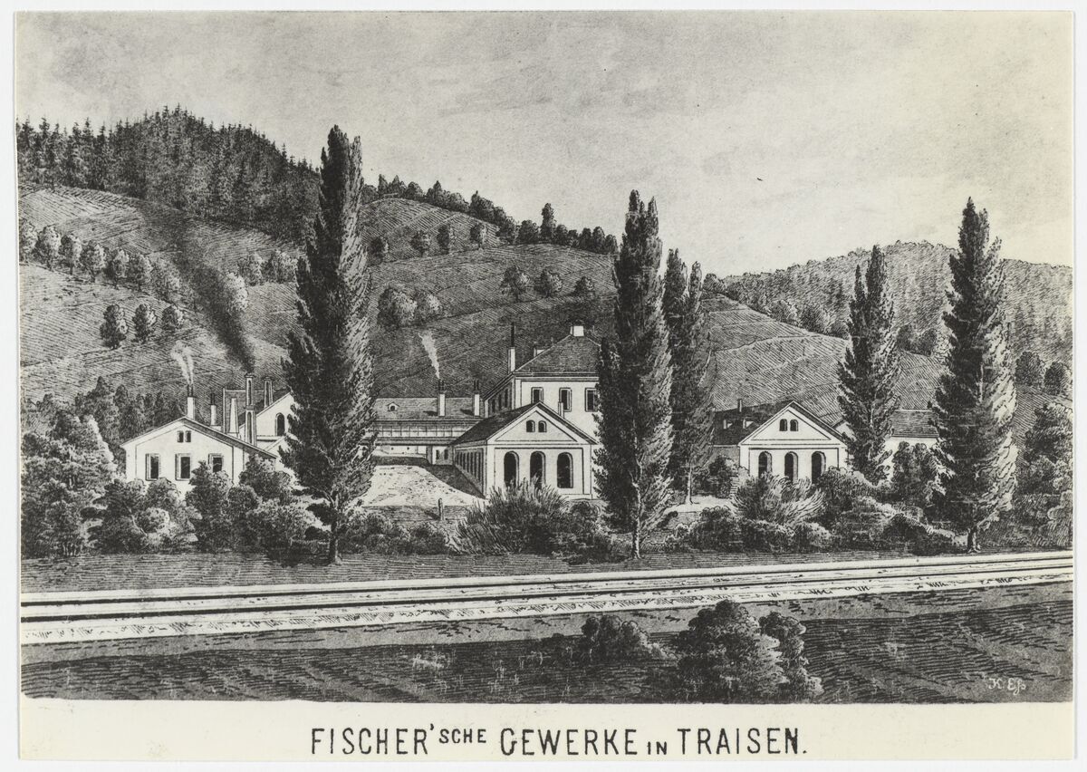 GFD 1/122: Lithografie der Fischer’schen Werke in Traisen, um 1880