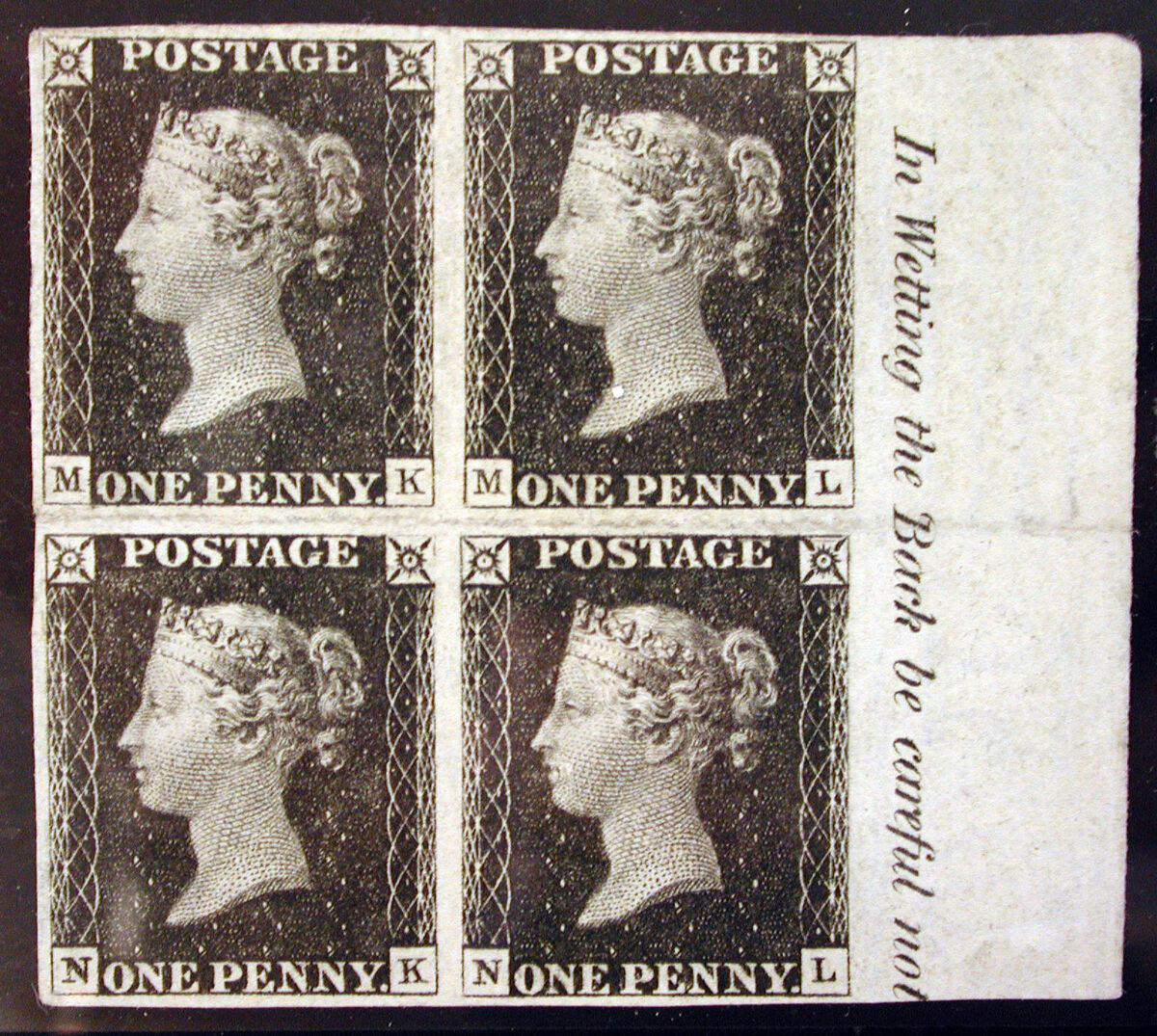GFD 1/129: «Penny Black», die erste selbstklebende Briefmarke, herausgegeben von Perkins Bacon & Co., nach William Wyon, 1840