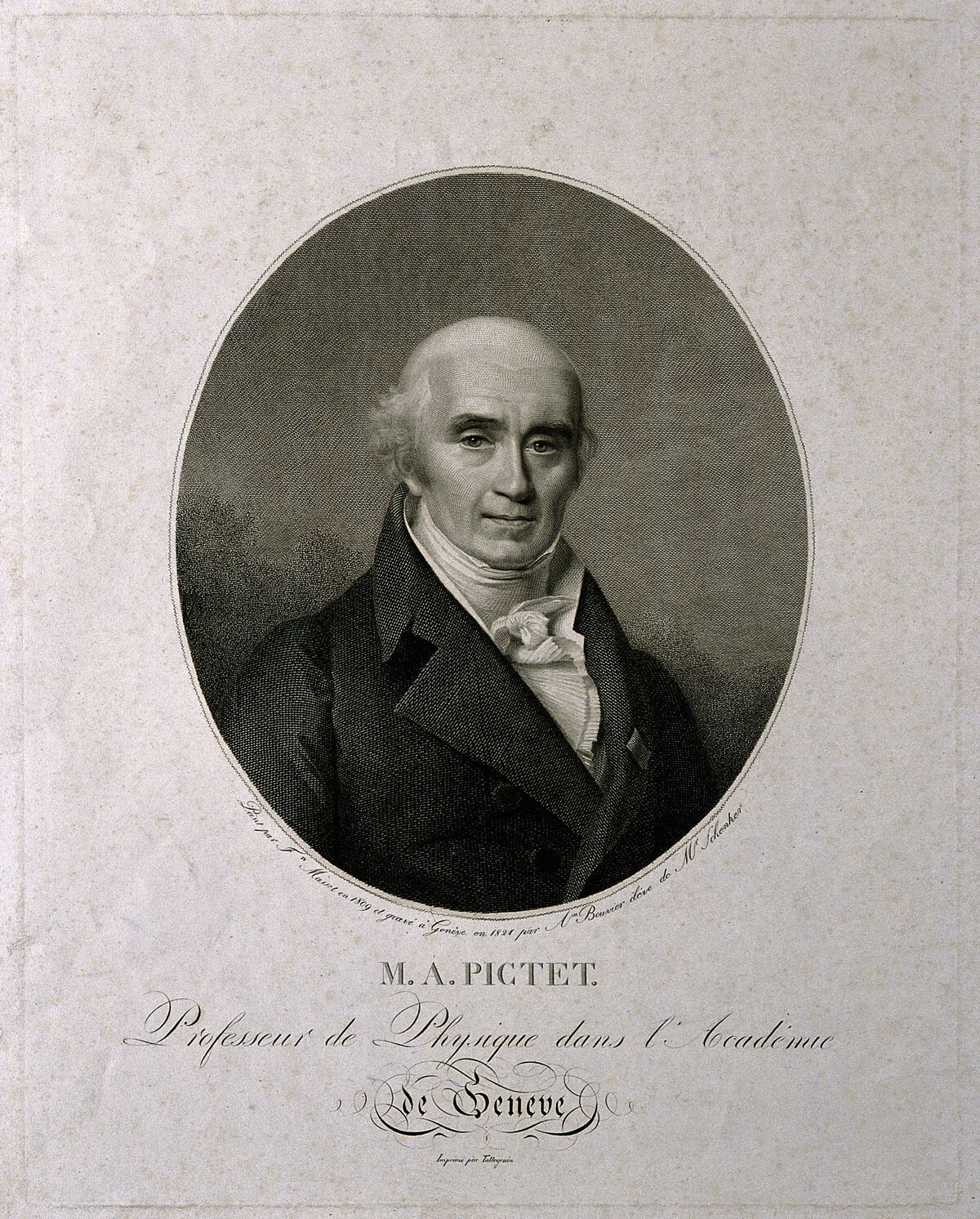 GFD 1/134: Marc-Auguste Pictet, Physikprofessor und Mitglied der Genfer Akademie (Portrait von P. L. Bouvier, 1821)