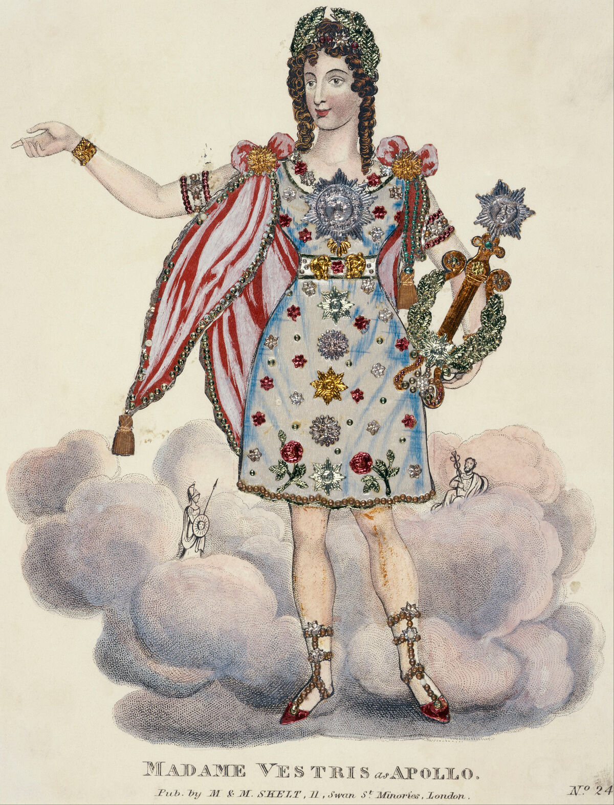 GFD 1/148: Lucia Elizabeth Vestris als Apollo (Zeichnung von Martin und Matthew Skelt, um 1840)
