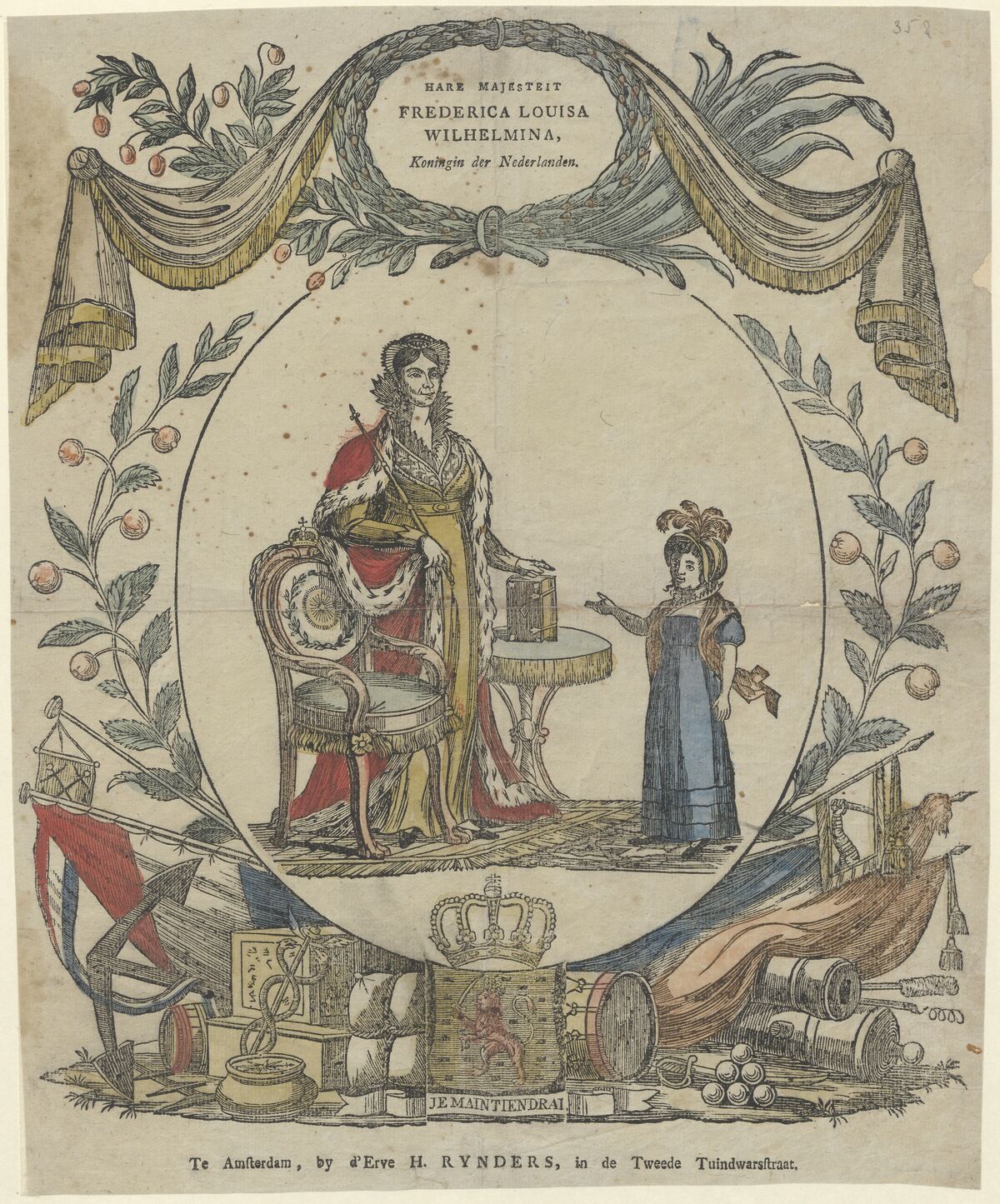 GFD 1/154: Friederike Luise Wilhelmine von Preussen, Königin der Niederlande (Zeichnung von H. Rynders, um 1820)