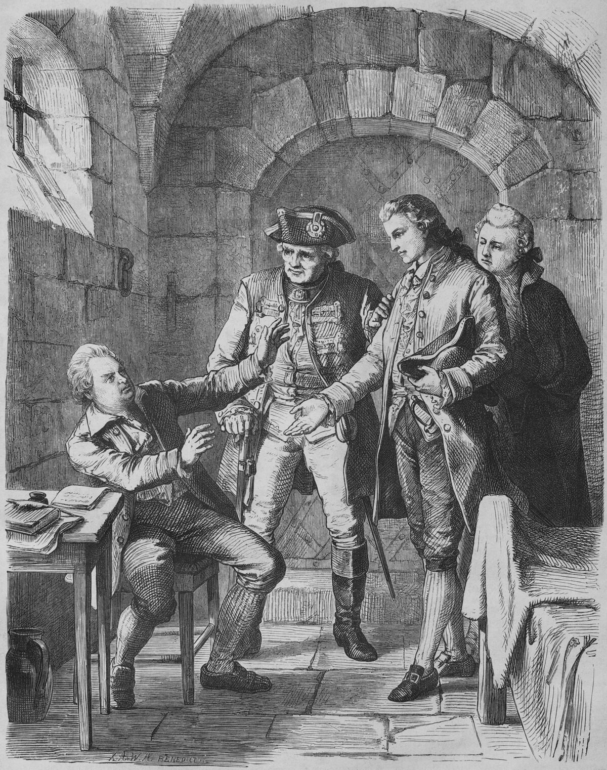GFD 1/161: Friedrich Schiller besucht Christian Schubart im Gefängnis (Illustration aus «Die Gartenlaube», 1866)