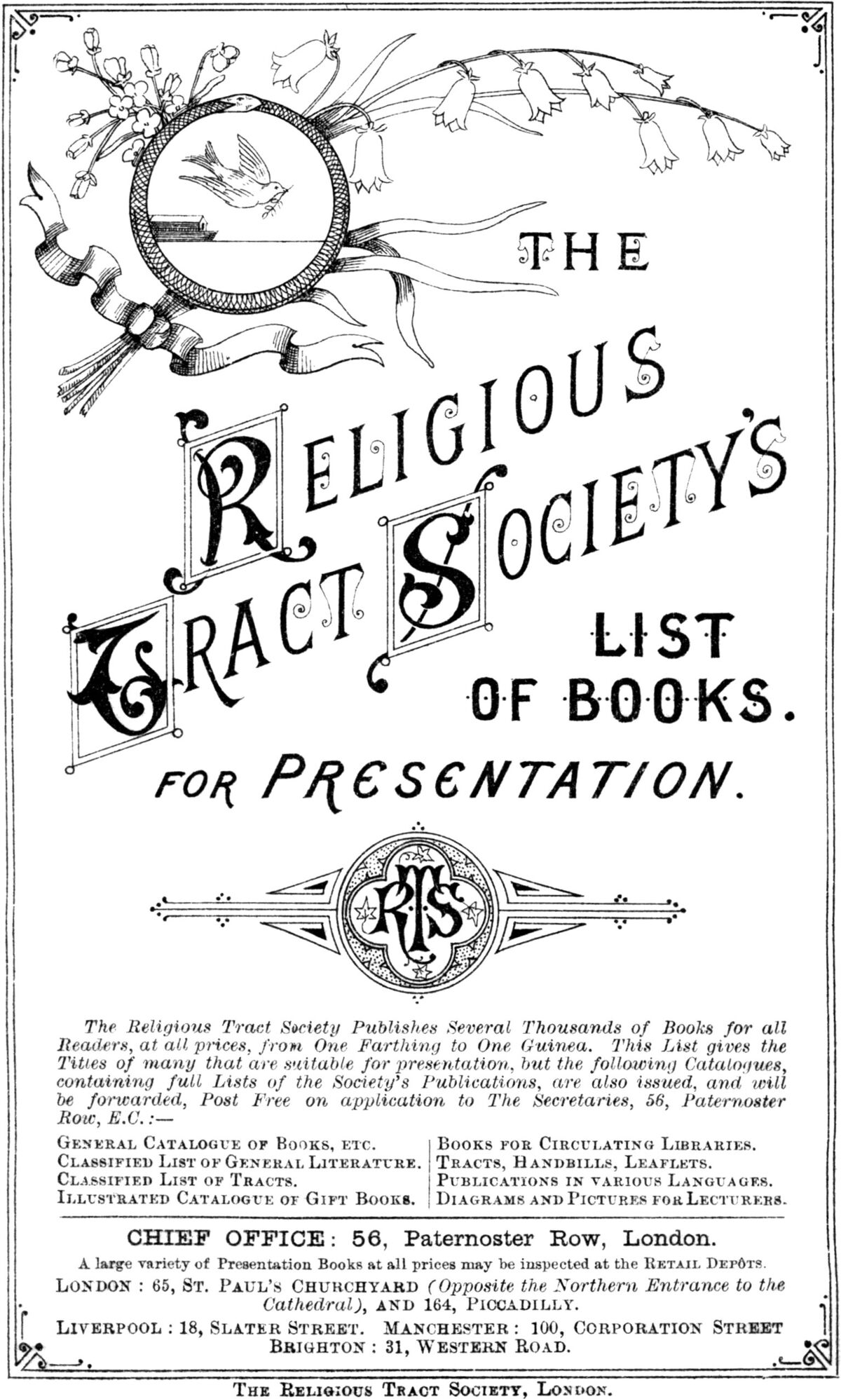 GFD 1/190: Katalog der Religious Tract Society, 1889