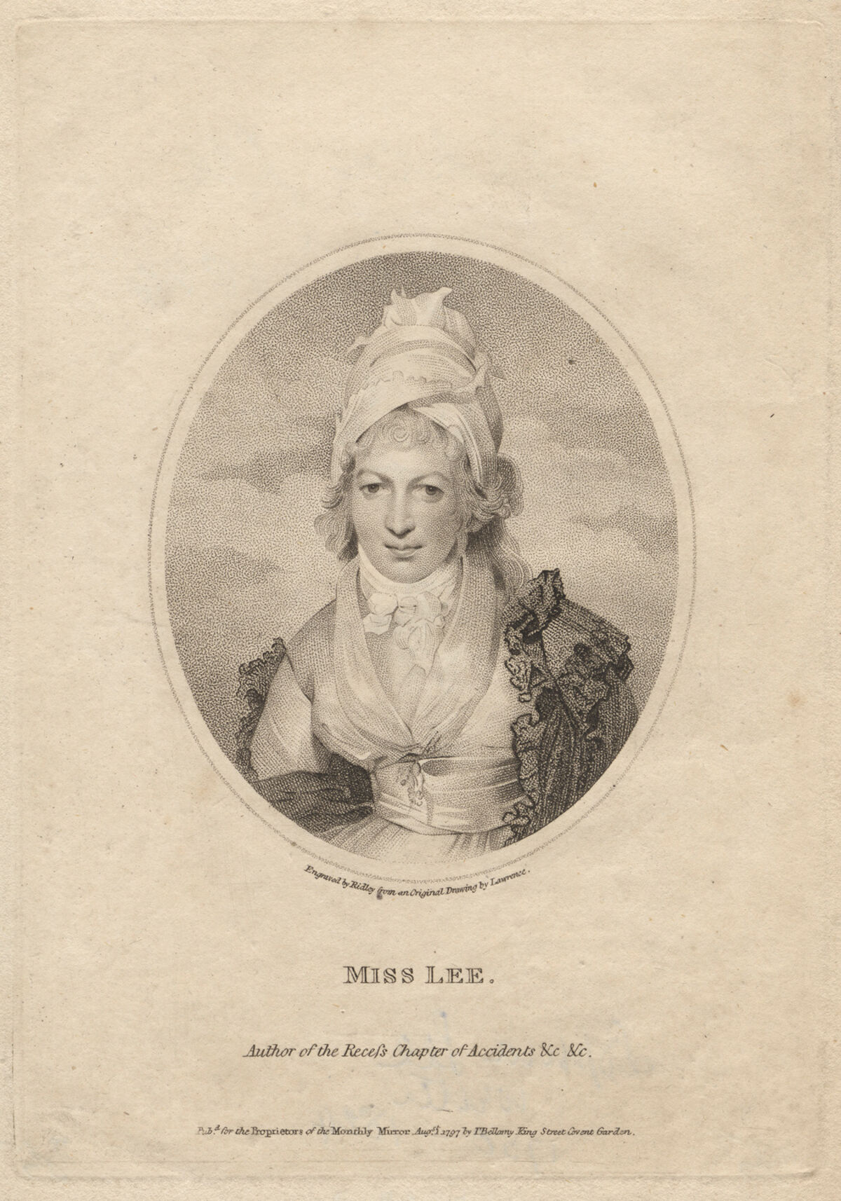 GFD 1/204: Sophia Lee (Portrait von William Ridley nach Sir Thomas Lawrence, 1797)