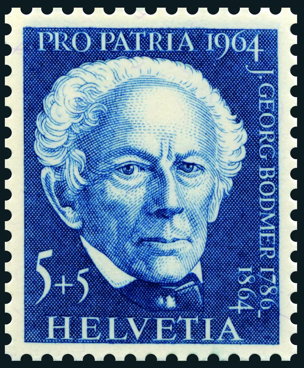 GFD 1/215: Briefmarke zum 100. Todesjahr von Johann Georg Bodmer, 1964