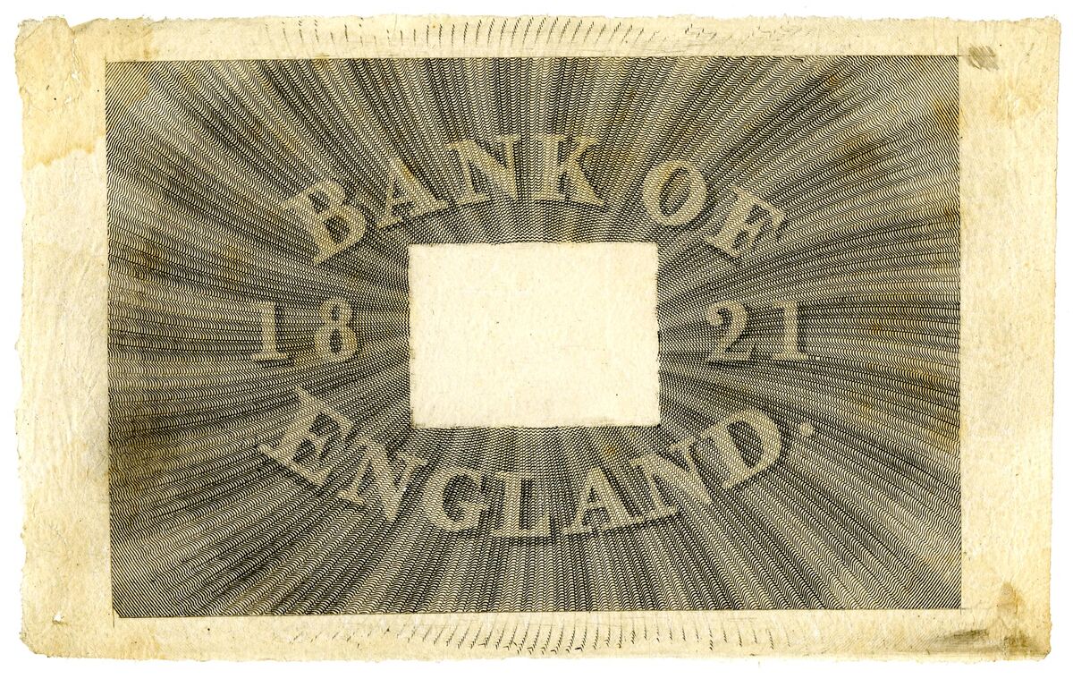 GFD 1/249: Entwurf für Banknote der Bank of England, 1821