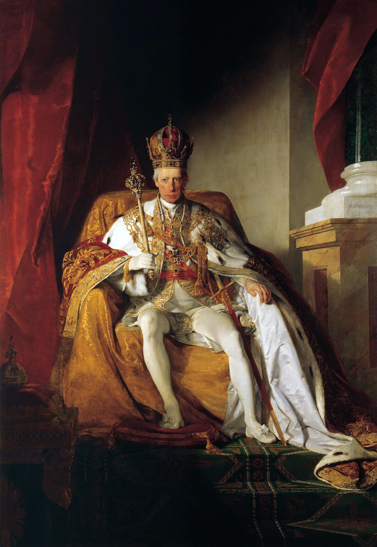 GFD 1/4: Franz II./I. von Habsburg im österreichischen Kaiserornat (Portrait von Friedrich von Amerling, 1832)