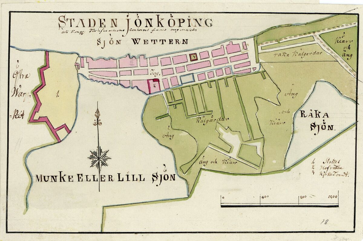 GFD 2/1: Jönköping (Karte von Fredrik Adolf Wiblingen, um 1790–1805)