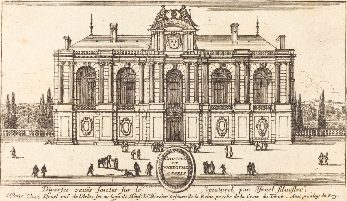 GFD 2/115: Hôtel de Vendôme, ehemaliger Standort der École des mines de Paris (Kupferstich von Israel Silvestre, 1652)