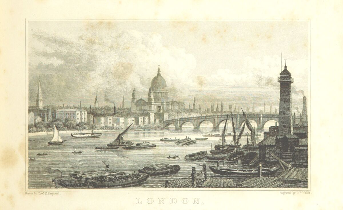 GFD 2/124: Blackfriars Bridge (Zeichnung von Thomas H. Shepherd, 1828)