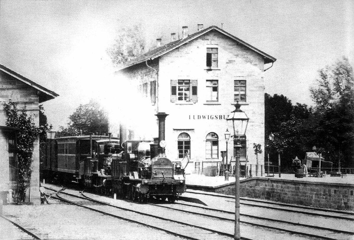 GFD 2/143: Bahnhof in Ludwigsburg (Fotograf unbekannt, um 1860–1870)