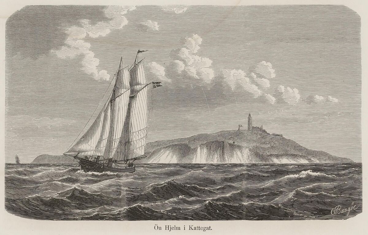 GFD 2/15: Insel Hjelm im Kattegat (Kupferstich nach Zeichnung von Carl Emil Baagöe, 1868)