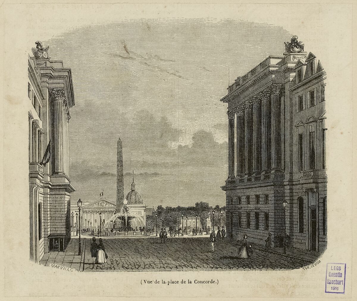 GFD 2/206: Place de la Concorde (Holzdruck von Charles Marville, 1845)