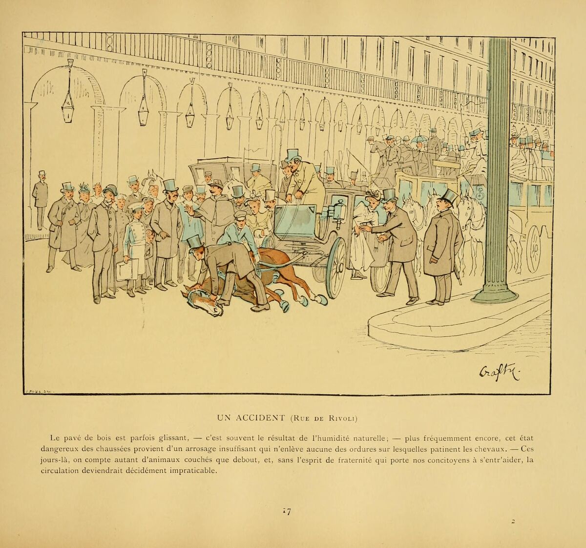GFD 2/207: An accident in the Rue Rivoli (illustration by Crafty, c. 1894)
