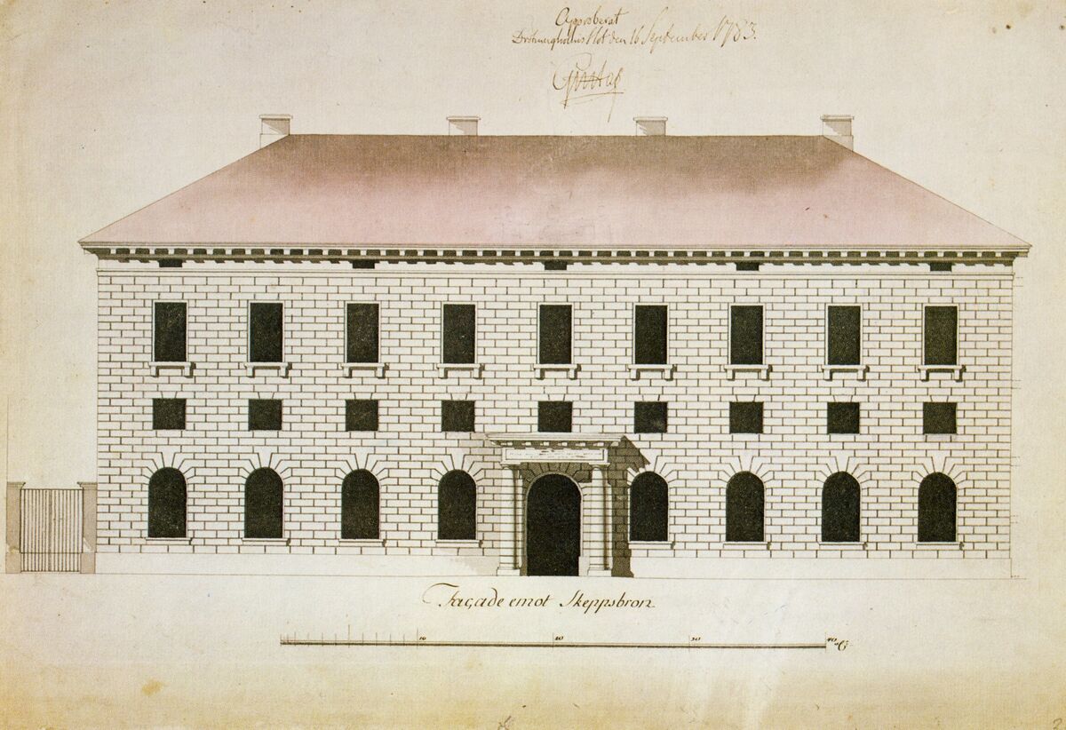 GFD 2/239: Altes Zollhaus in Stockholm (Zeichnung von Erik Palmstedt, 1783)