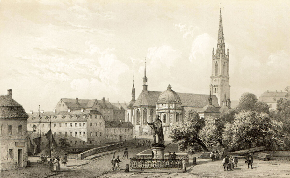 GFD 2/241: Ritterholmskirche in Stockholm (Lithografie von Auguste E. F. Mayer, um 1840)