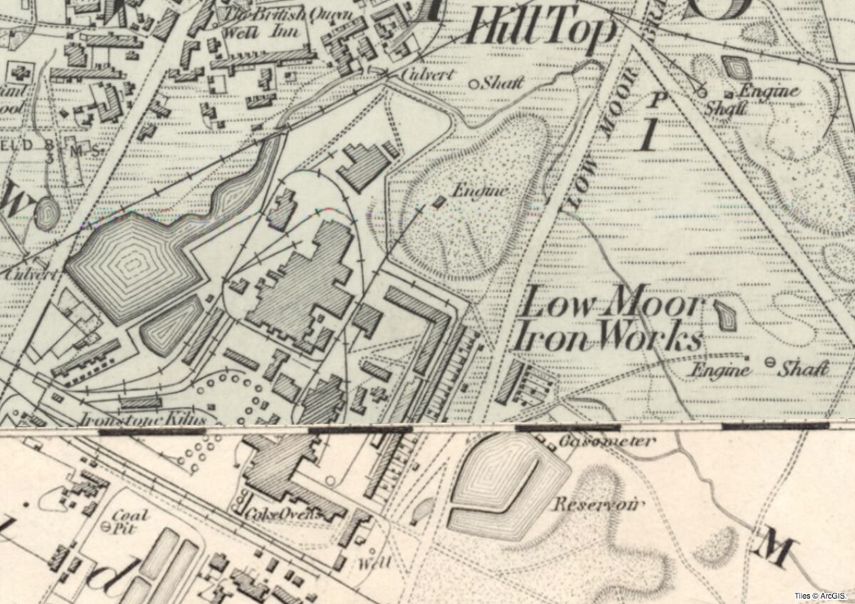GFD 2/268: Low Moor Ironworks (Ausschnitt aus der «Ordnance Survey Map» von 1852/1854)
