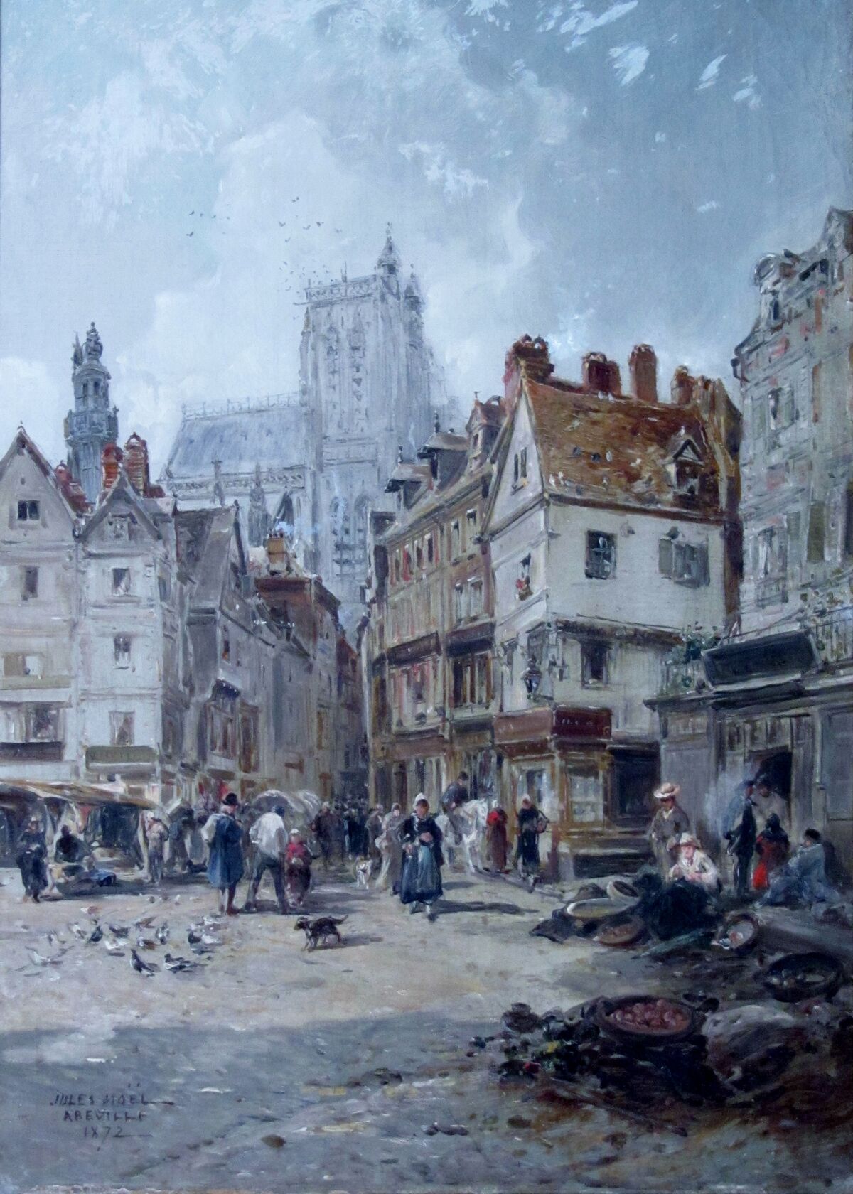 GFD 2/272: View of a Normandy market in Abbeville (painting by Jules Noël, 1872)