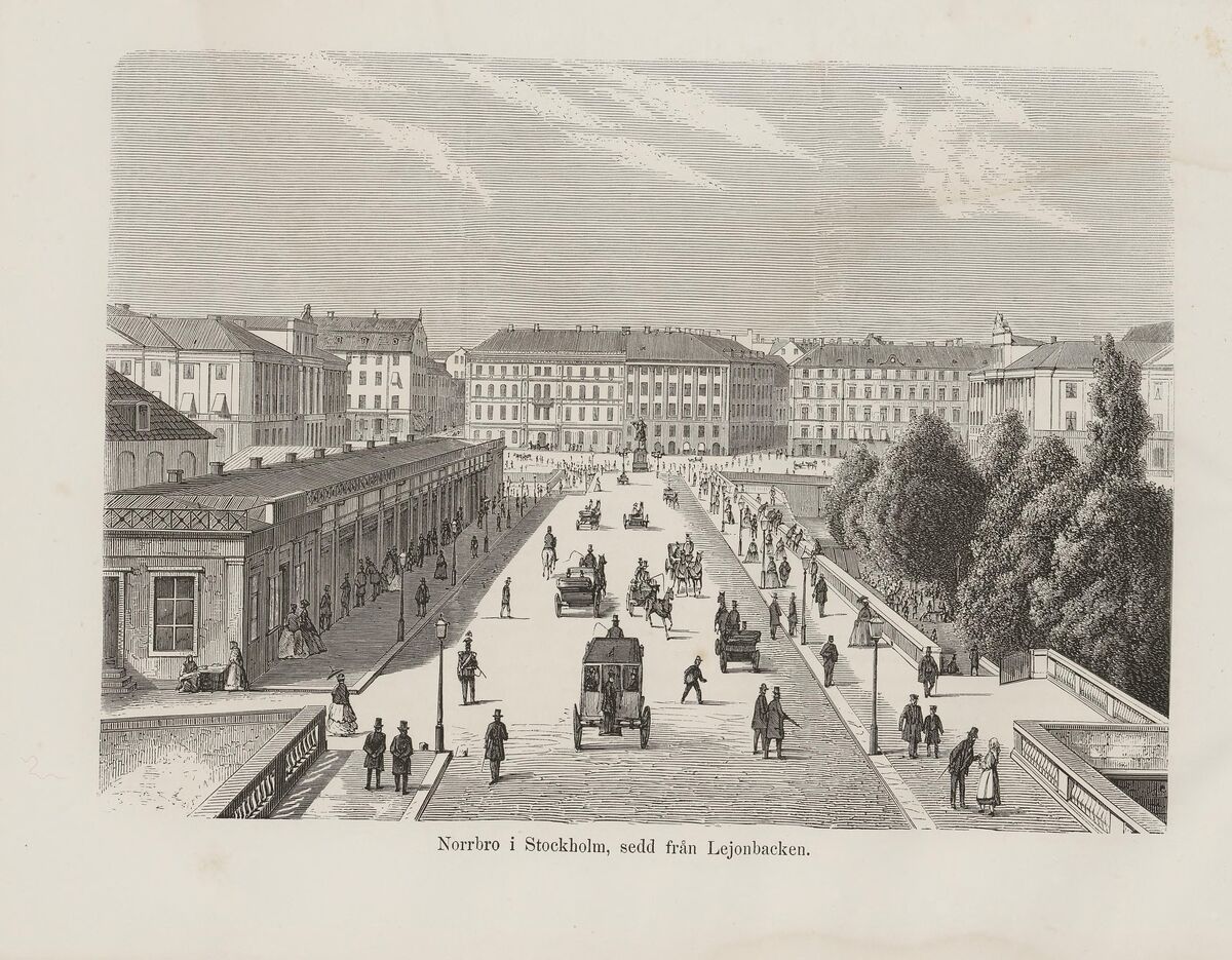 GFD 2/28: Norrbro in Stockholm (Lithografie aus «Nordiska taflor» von Albert Bonnier, 1868)