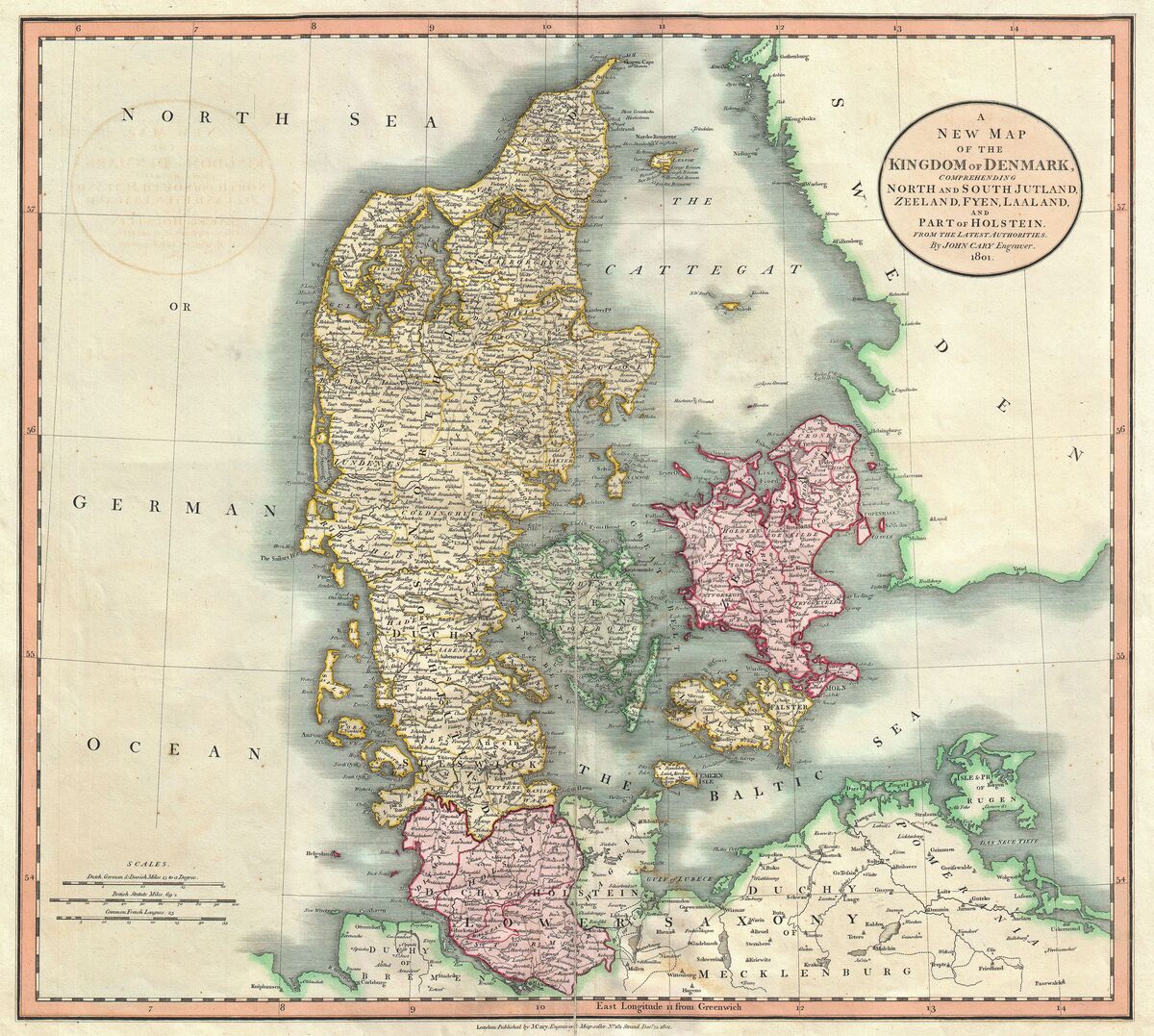 GFD 2/295: Königreich Dänemark (Karte von John Cary, 1801)