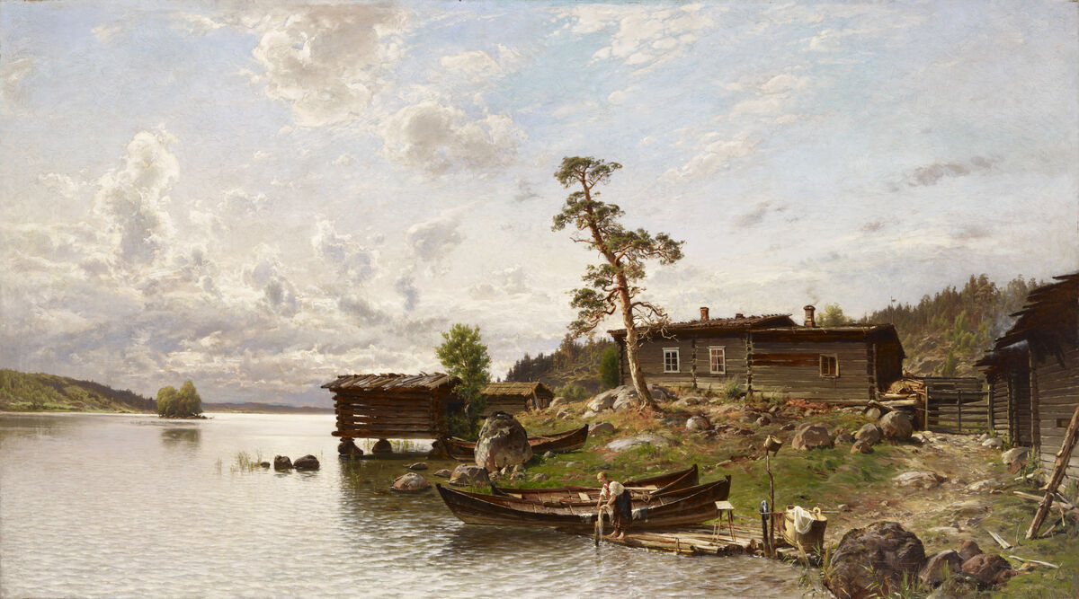 GFD 2/296: Morgenstimmung auf einer finnischen Insel (Gemälde von Hjalmar Munsterhjelm, 1884)