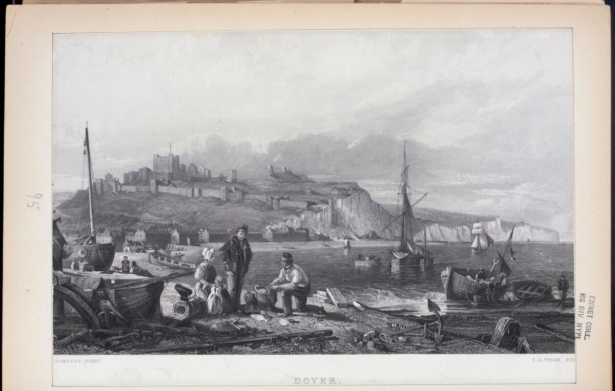 GFD 2/57: Hafen in Dover (Stich von Thomas Abiel Prior nach Chambers, 1880)