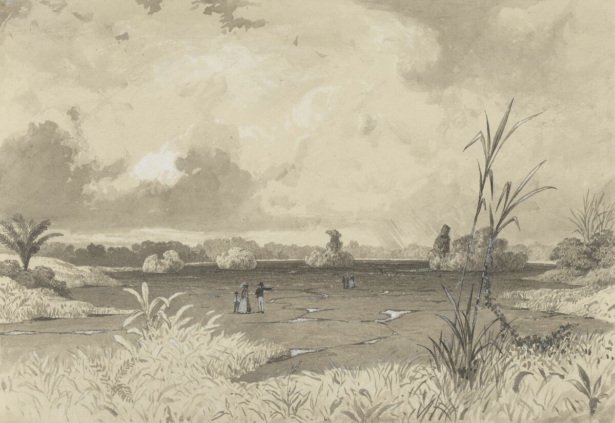 GFD 2/62: Trinidad Pitch Lake (Zeichnung von Michel-Jean Cazabon, 1857)