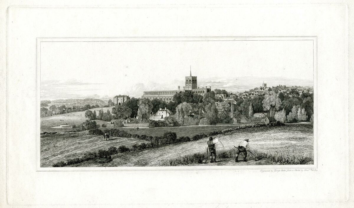 GFD 2/86: St. Albans (Druck von George Cooke nach Cornelius Varley, 1815)