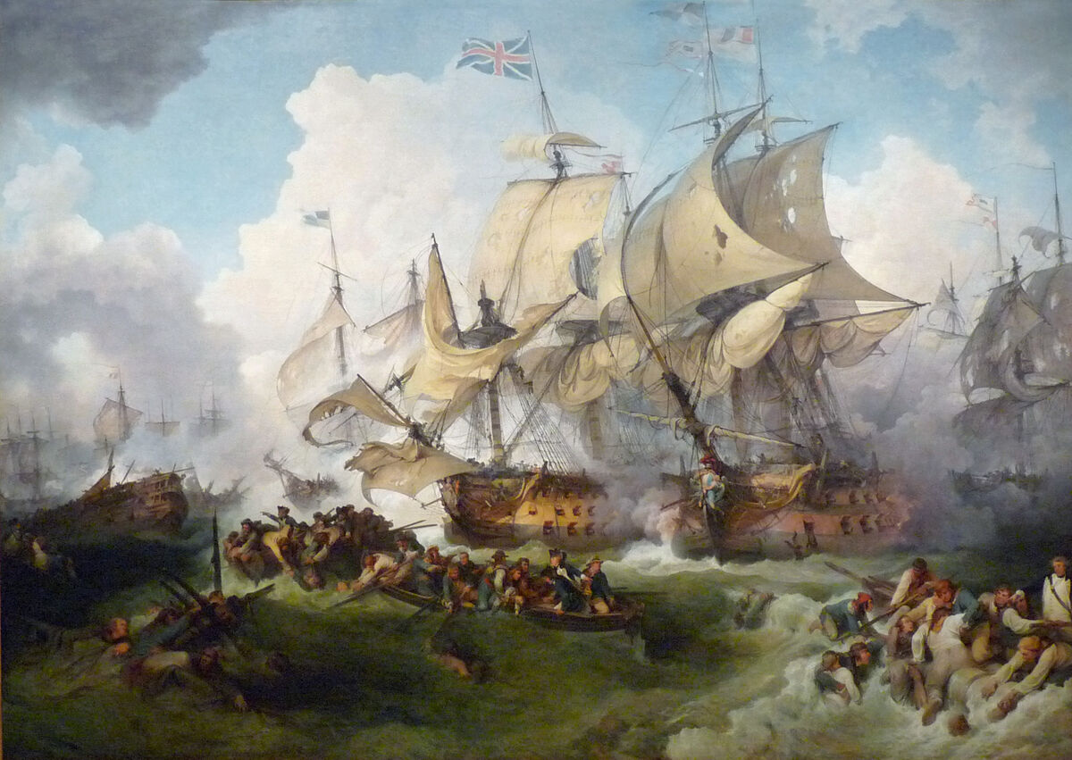 GFD 3/10: Seeschlacht am 13. Prairial, auch bekannt unter dem Namen «Glorreicher 1. Juni» (Gemälde von Philip James de Loutherbourg, 1795)