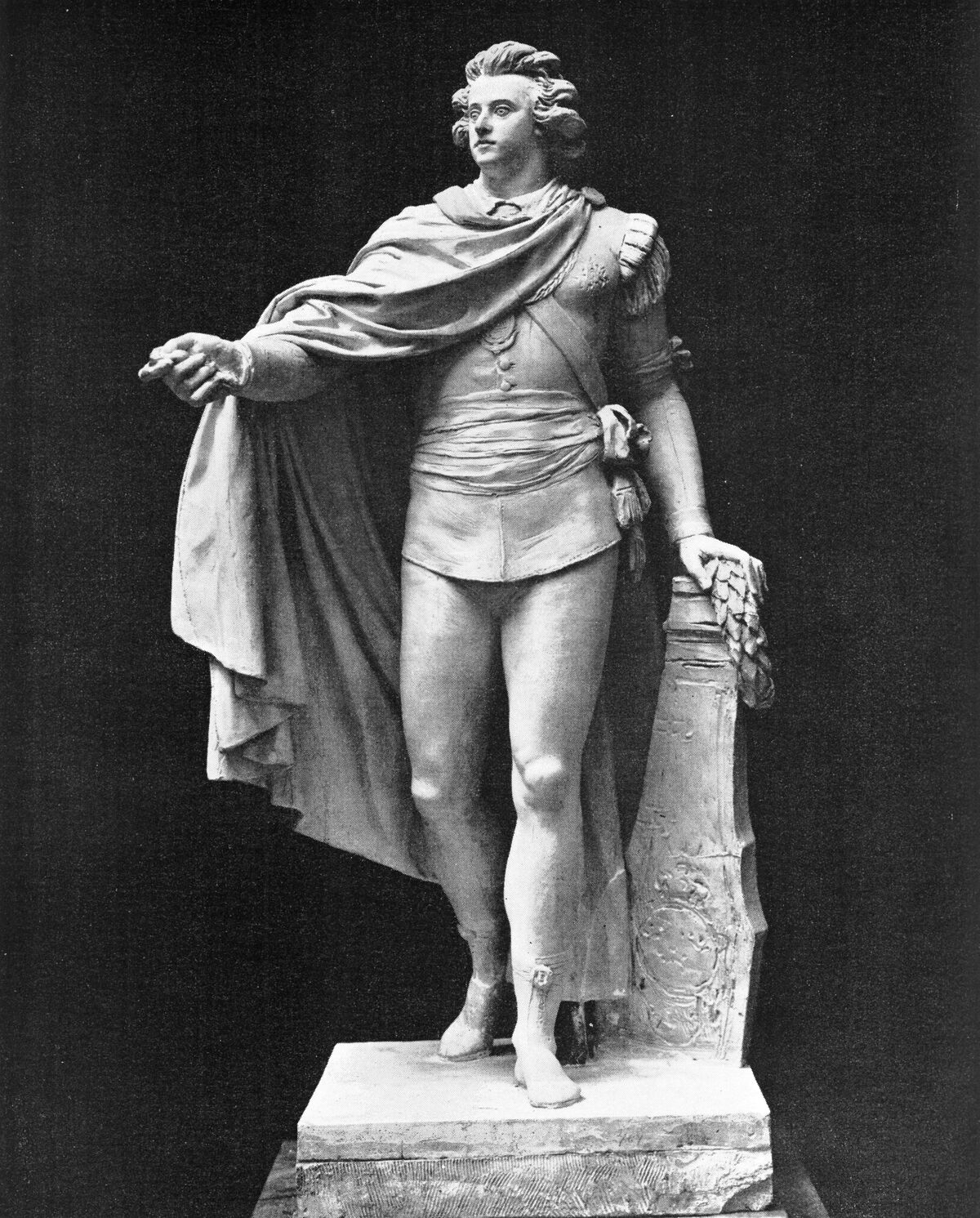 GFD 3/13: Gipsmodell für das Bronzestandbild von Gustav III. von Johan Tobias Sergel, um 1790