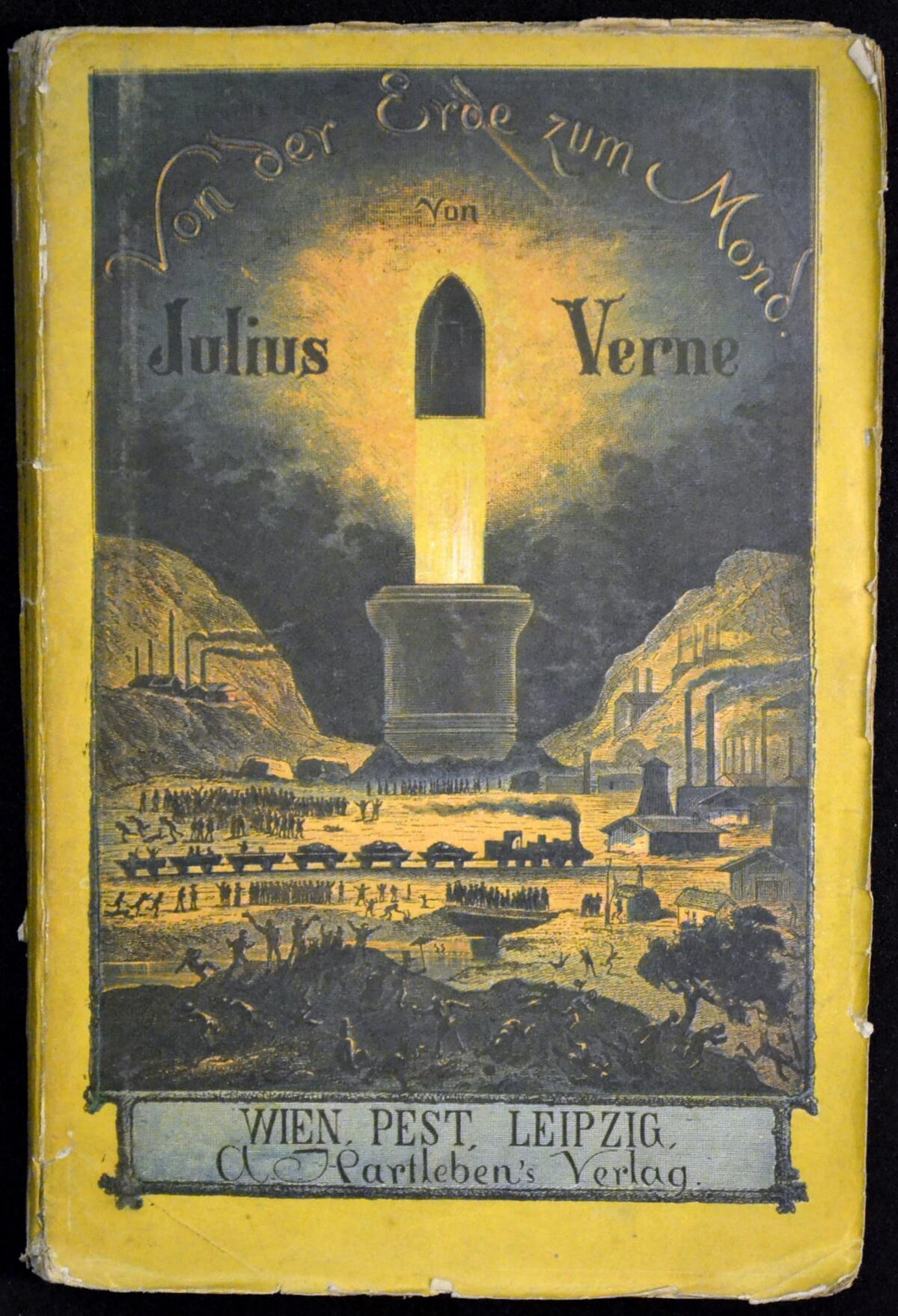 GFD 3/177: Bucheinband von Jules Vernes Roman «Von der Erde zum Mond» (Künstler unbekannt, 1876)