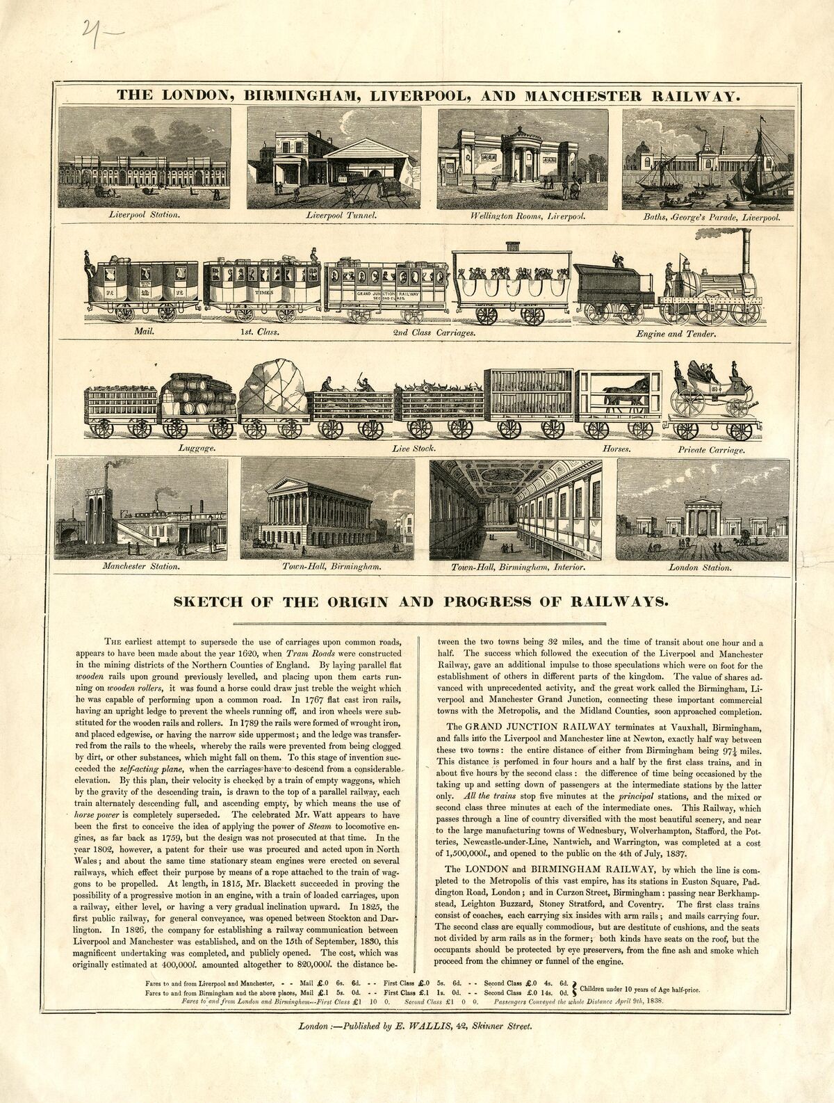 GFD 3/180: Broschüre der London, Birmingham, Liverpool und Manchester Railway, 1838