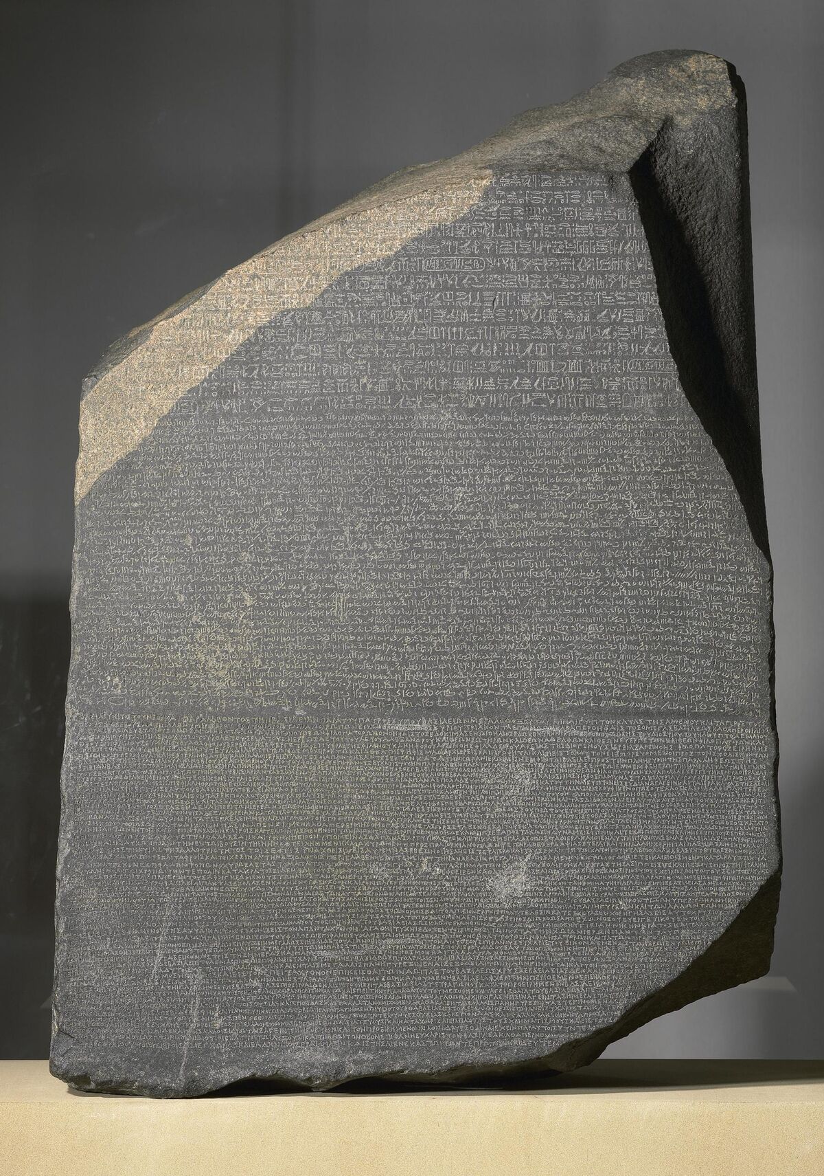 GFD 3/201: Stein von Rosetta, aus Fort St. Julien, el-Rashid (Rosetta), Ägypten, Ptolemäische Ära, 196 v. Chr.