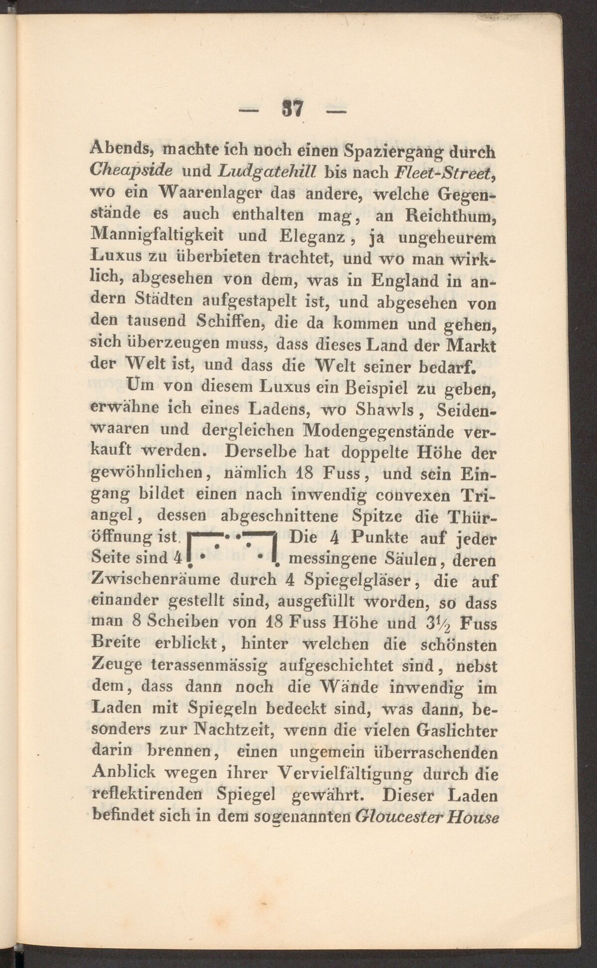 GFD 3/224: Skizze einer Türöffnung aus der Vogelschau (Fischers Reisetagebuch 1845, Seite 37)
