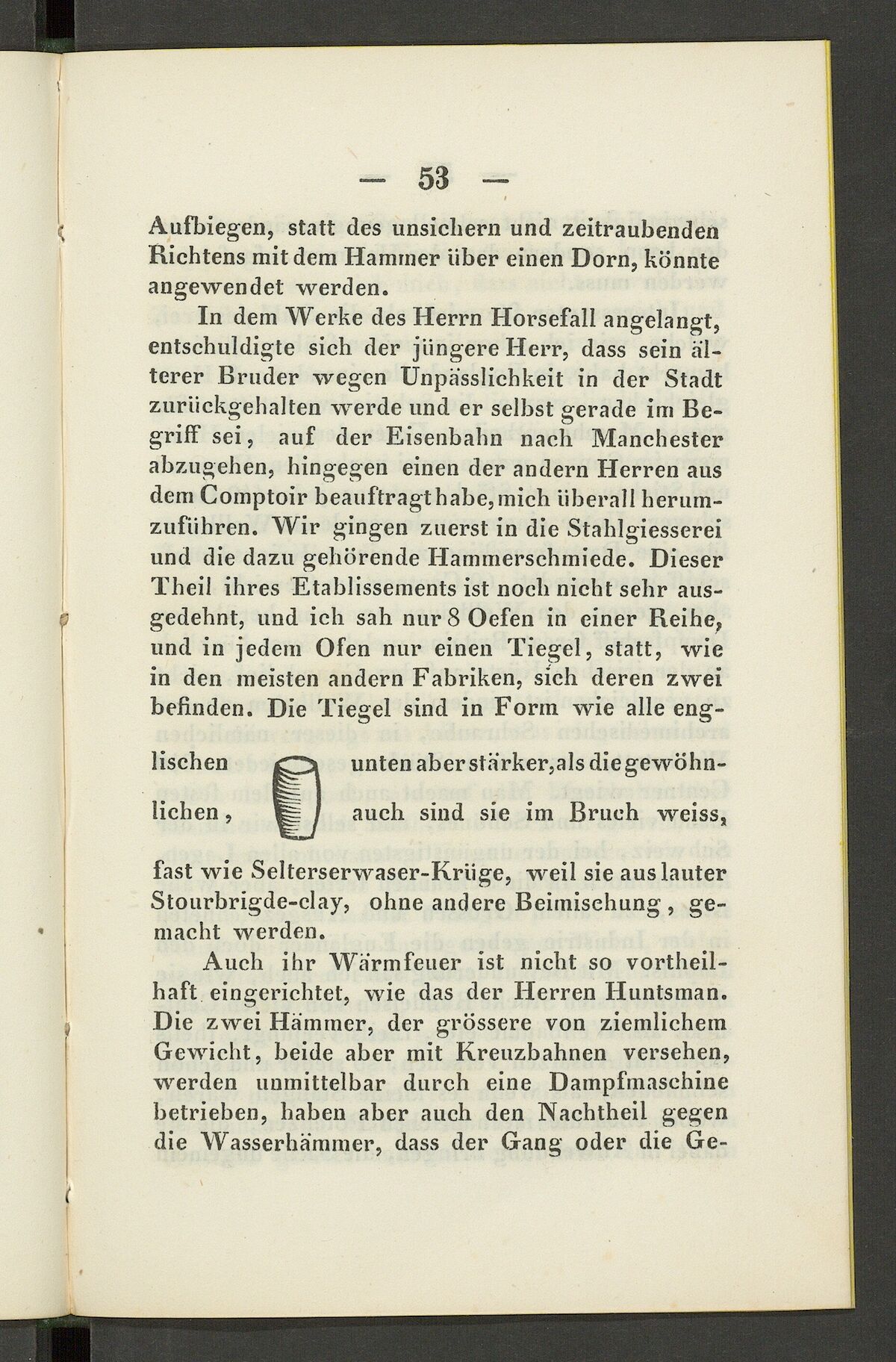 GFD 3/229: Skizze eines englischen Tiegels (Fischers Reisetagebuch 1846, Seite 53)