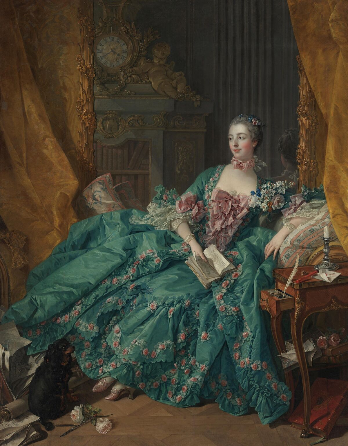 GFD 3/263: Madame de Pompadour in einer Robe aus Seidentaft (Gemälde von François Boucher, 1756)