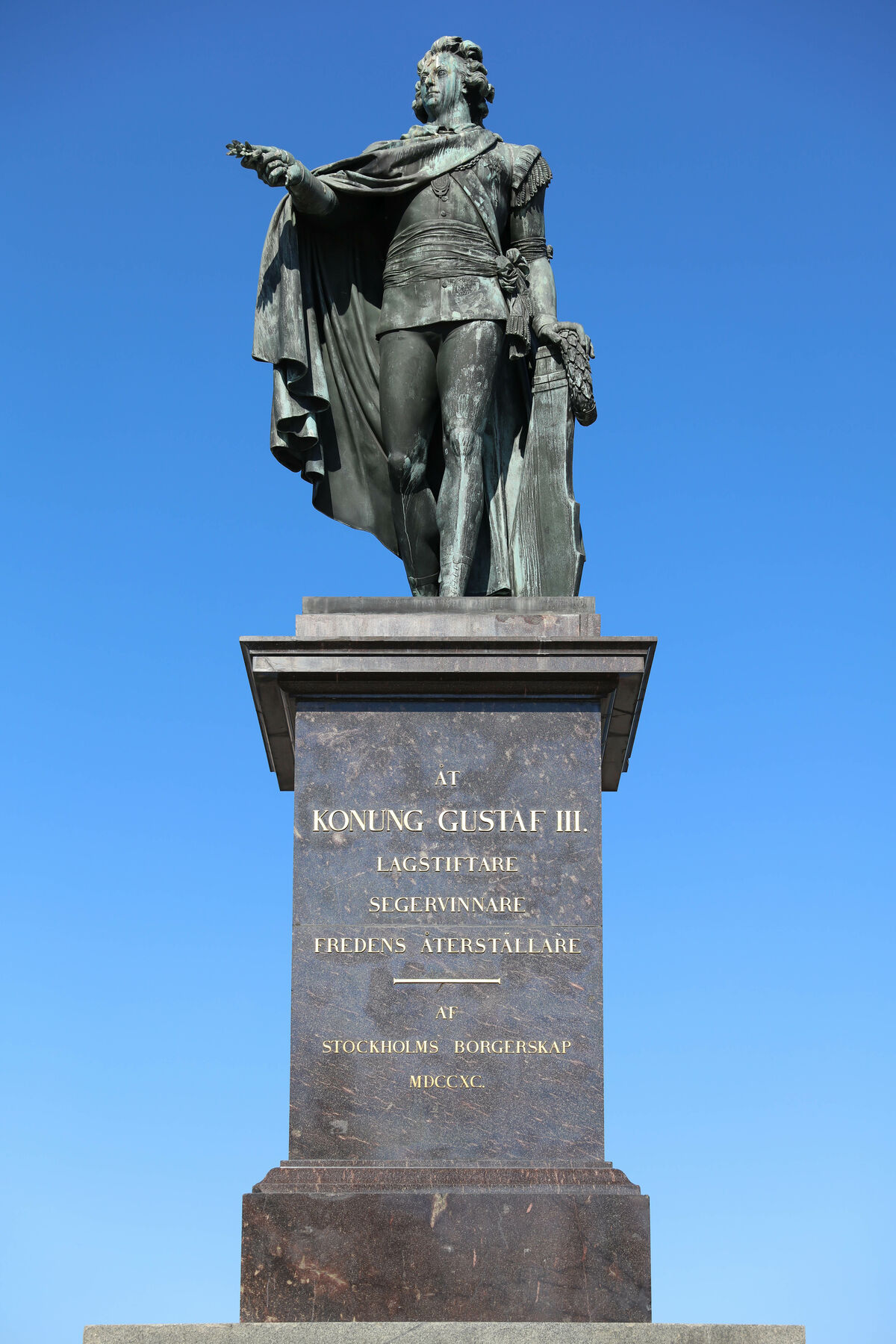 GFD 3/6: Bronzestandbild des schwedischen Königs Gustav III. von Johan Tobias Sergel, 1799